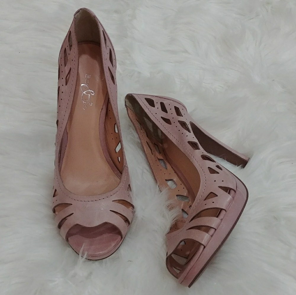 Bos. & Co. Pink Ballia PeepToe Pump Size 38
